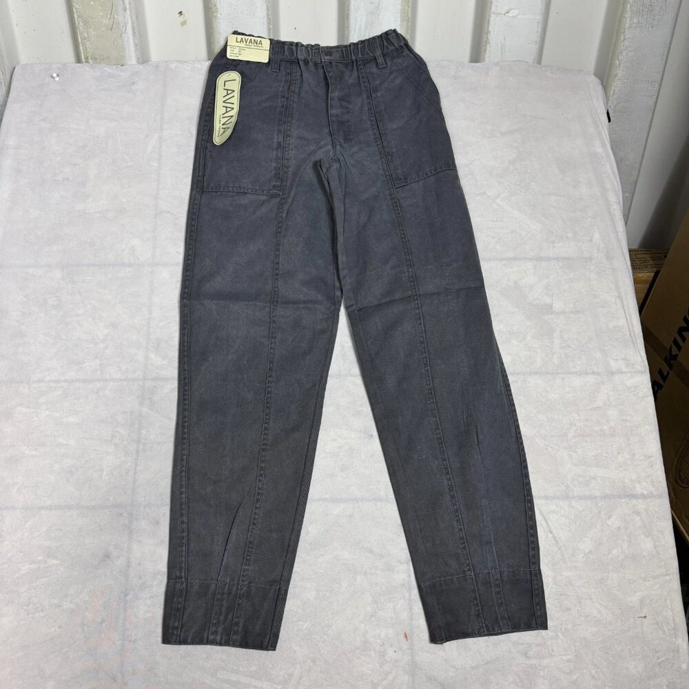 Lavana Young Fashion Tapered Pants Men Dark Gray Denim 30x32 Slash‎ Pockets NWT
